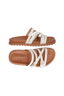 PAPETE TRATORADA EM COURO OFF WHITE COM FIVELAS