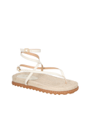 PAPETE EM COURO OFF WHITE COM TIRAS FINAS