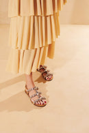 SANDÁLIA RASTEIRA DOURADA MAXI PEDRARIAS CRISTAL