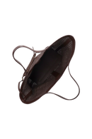 BOLSA SHOPPING GRANDE EM COURO E RÁFIA MARROM CAFÉ