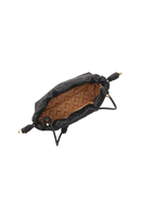 BOLSA MÉDIA EM COURO PRETO COM ALÇA DE NÓS