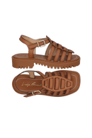 SANDÁLIA PESCADORA TRATORADA EM COURO CARAMELO