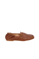 MOCASSIM EM COURO CASTANHO COM DETALHE DE FIVELA