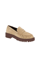 MOCASSIM LOAFER TRATORADO EM CAMURÇA BEGE FENDI