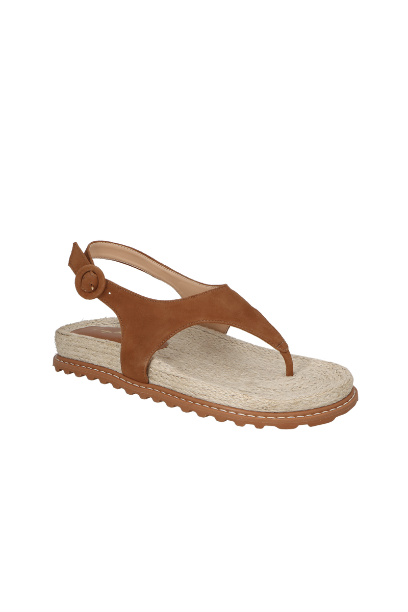 PAPETE EM CAMURÇA CARAMELO E JUTA