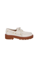 MOCASSIM DOCKSIDE EM COURO OFF WHITE COM SOLADO TRATORADO