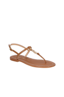 SANDÁLIA RASTEIRA TIRA ÚNICA LB EM COURO CARAMELO