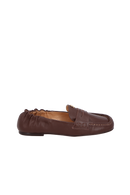 MOCASSIM EM COURO CAFÉ DE FIVELA