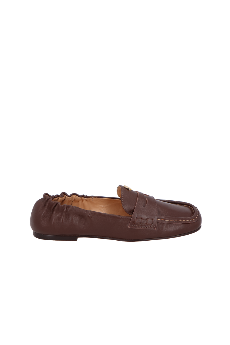 MOCASSIM EM COURO CAFÉ DE FIVELA