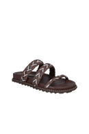 PAPETE TRATORADA MARROM CAFÉ EM RÁFIA TRANÇADA COM CRISTAIS