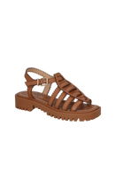 SANDÁLIA PESCADORA TRATORADA EM COURO CARAMELO