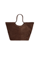 BOLSA GRANDE MINIMALISTA EM CAMURÇA MARROM CAFÉ