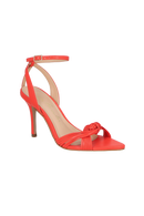 SANDÁLIA SALTO FINO ALTO EM COURO VERMELHO PEPPER COM TIRAS FINAS CRUZADAS