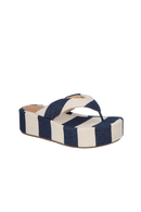 SANDÁLIA PLATAFORMA FLAT LISTRADA AZUL NAVAL