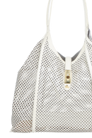 BOLSA TOTE GRANDE EM COURO OFF WHITE COM RECORTES
