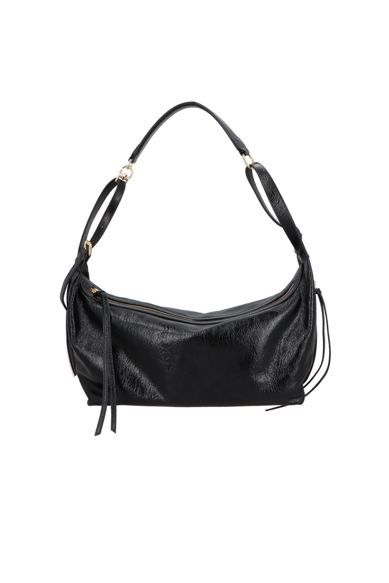 BOLSA GRANDE EM COURO ESTONADO PRETO