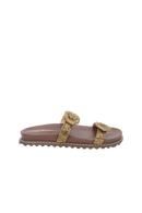 PAPETE EM COURO MARROM CAFÉ COM FIVELAS DE STRASS