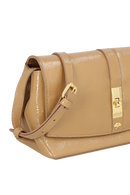 BOLSA CLUTCH PEQUENA EM COURO VERNIZ BEGE ARGILA