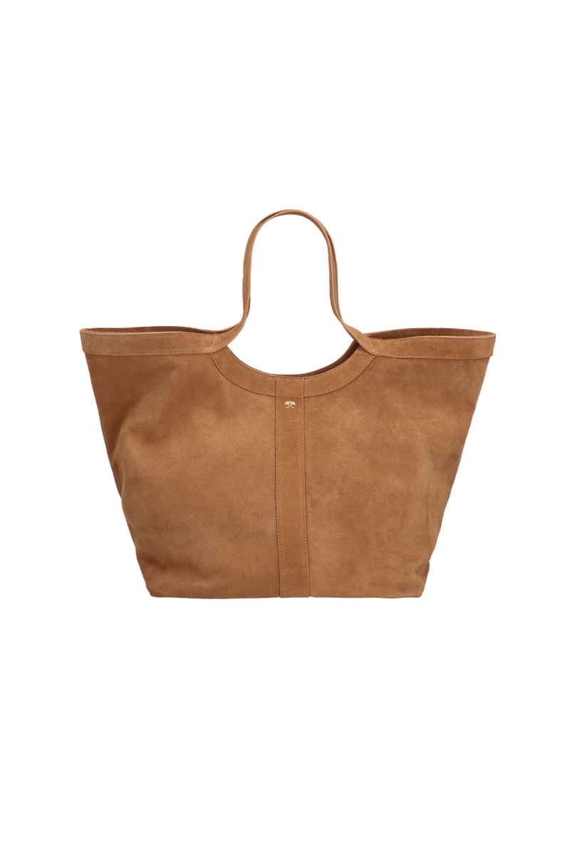 BOLSA GRANDE MINIMALISTA EM CAMURÇA CARAMELO