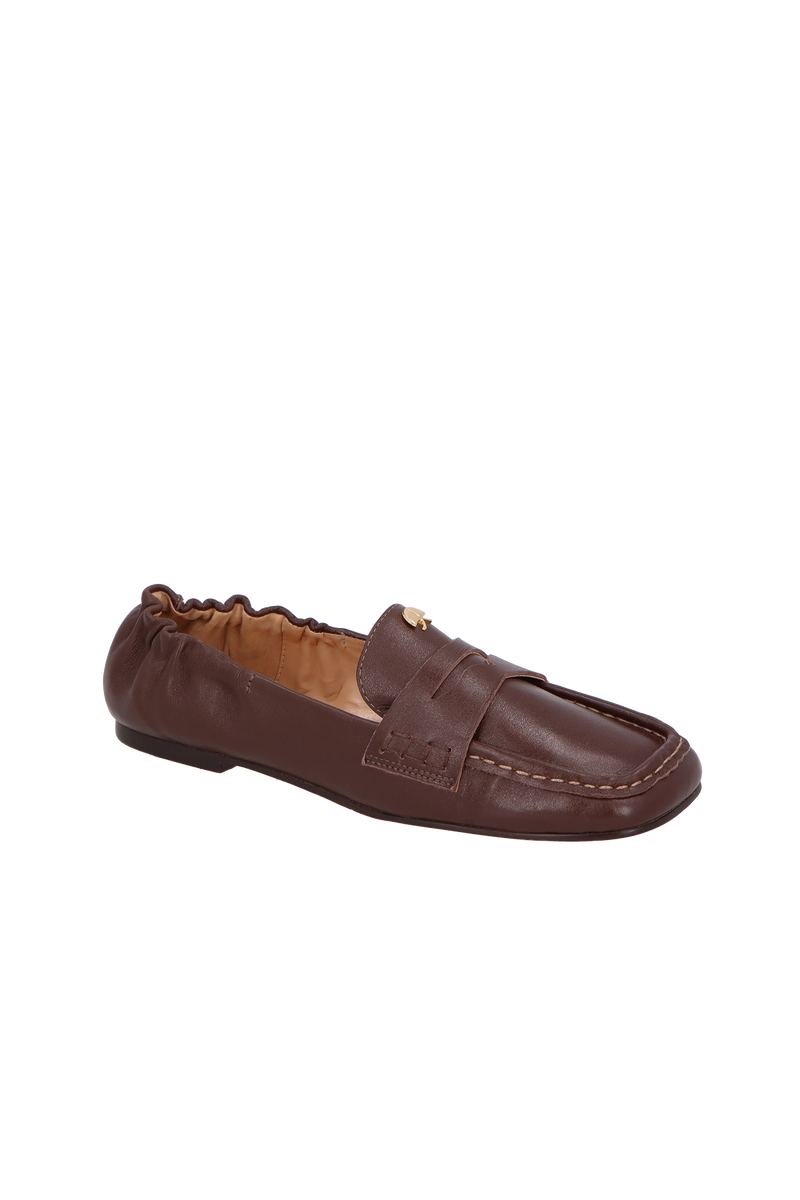 MOCASSIM EM COURO CAFÉ DE FIVELA