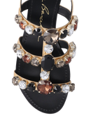 SANDÁLIA RASTEIRA OURO MAXI PEDRARIAS COLORIDAS