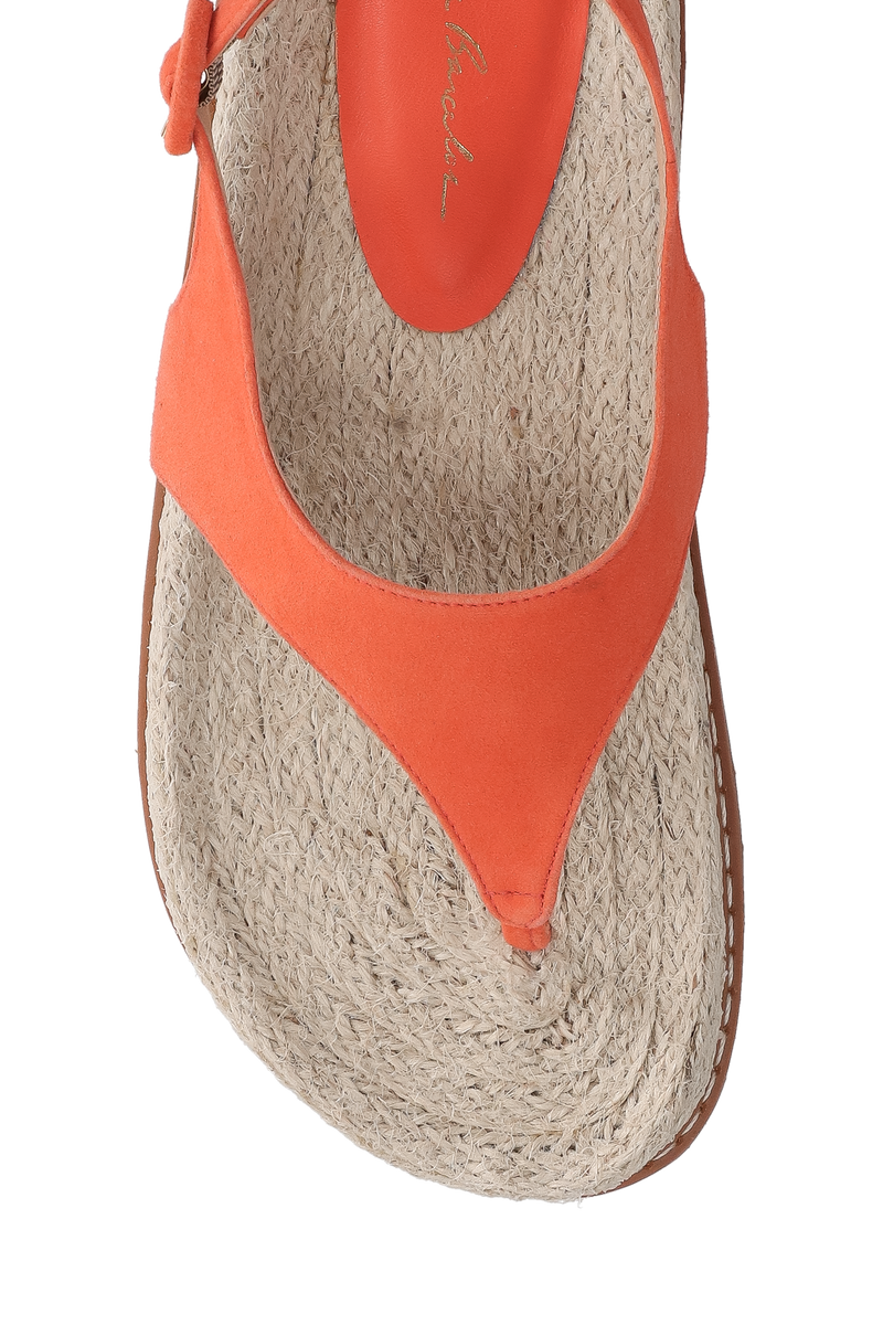 PAPETE EM CAMURÇA TANGERINA E JUTA