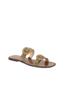 SANDÁLIA RASTEIRA FIVELAS CRISTAIS MARROM CAFÉ