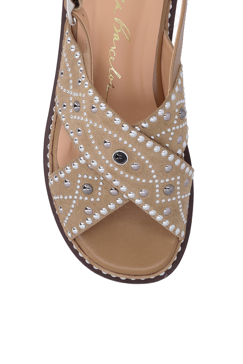 SANDÁLIA PESCADORA EM CAMURÇA BEGE FENDI