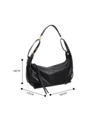 BOLSA GRANDE EM COURO ESTONADO PRETO