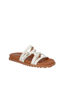 PAPETE TRATORADA EM COURO OFF WHITE COM FIVELAS