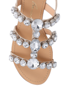 SANDÁLIA RASTEIRA DOURADA MAXI PEDRARIAS CRISTAL