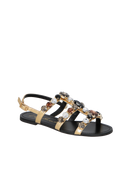 SANDÁLIA RASTEIRA OURO MAXI PEDRARIAS COLORIDAS