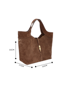 BOLSA GRANDE EM COURO MARROM CAFÉ COM FECHO DOURADO