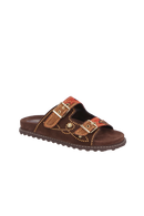 PAPETE EM CAMURÇA CAFÉ COM FIVELAS E APLICAÇÕES