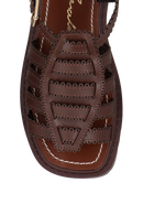 SANDÁLIA PESCADORA TRATORADA EM COURO MARROM CAFÉ
