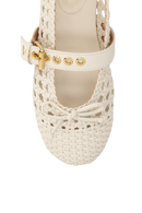 SAPATILHA EM COURO OFF WHITE TRESSÊ COM FIVELA