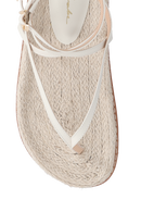 PAPETE EM COURO OFF WHITE COM TIRAS FINAS