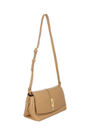 BOLSA CLUTCH PEQUENA EM COURO VERNIZ BEGE ARGILA