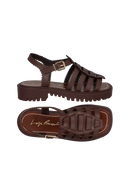 SANDÁLIA PESCADORA TRATORADA EM COURO MARROM CAFÉ