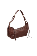 BOLSA GRANDE EM COURO ESTONADO MARROM CAFÉ