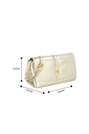 BOLSA CLUTCH PEQUENA EM COURO METALIZADO COBRA DOURADO