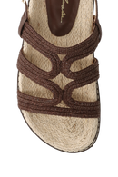 SANDÁLIA PAPETE TIRA DE RÁFIA BEGE MARROM CAFÉ