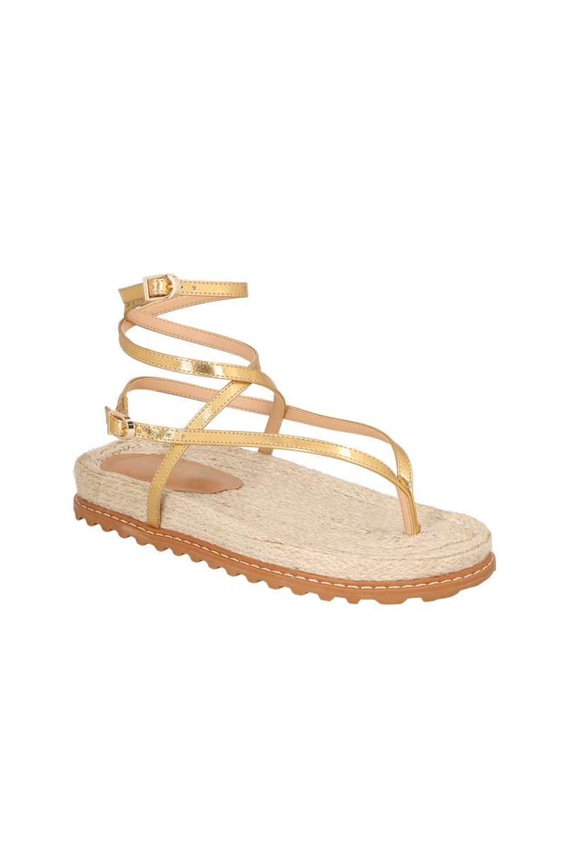 PAPETE METALIZADA OURO COM TIRAS FINAS