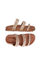 PAPETE TRATORADA CARAMELO EM RÁFIA TRANÇADA COM CRISTAIS