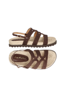 SANDÁLIA PAPETE TIRA DE RÁFIA BEGE MARROM CAFÉ