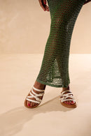 PAPETE TRATORADA EM COURO OFF WHITE COM FIVELAS