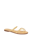 SANDÁLIA RASTEIRA TIRAS CRUZADAS METALIZADA OURO