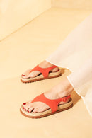 PAPETE EM CAMURÇA TANGERINA E JUTA