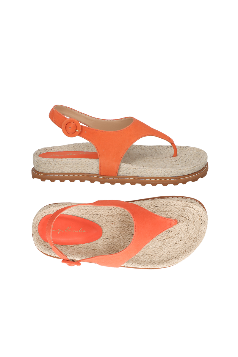 PAPETE EM CAMURÇA TANGERINA E JUTA