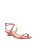 SANDÁLIA ANABELA EM VERNIZ ROSA QUARTZO COM TIRAS